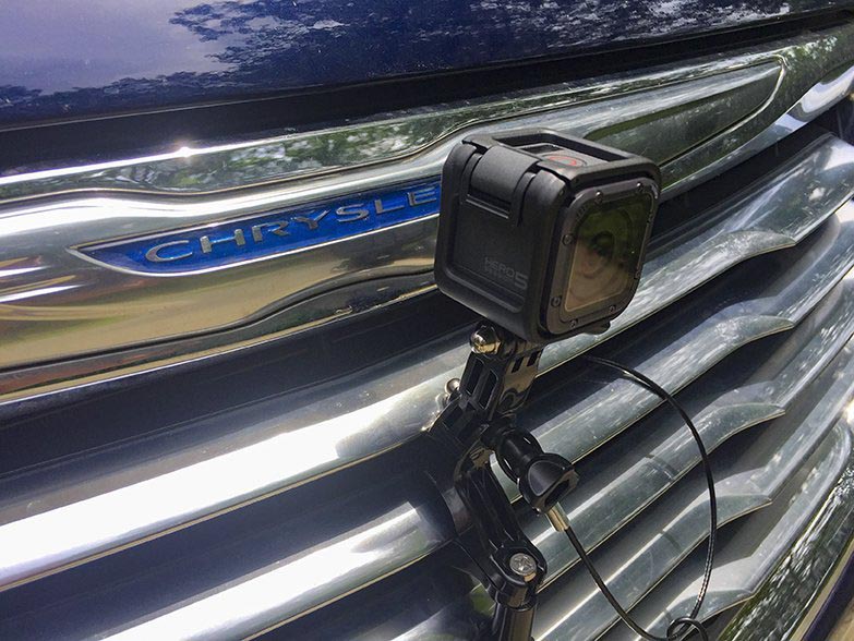 Photo of Go Pro on Chrysler grill