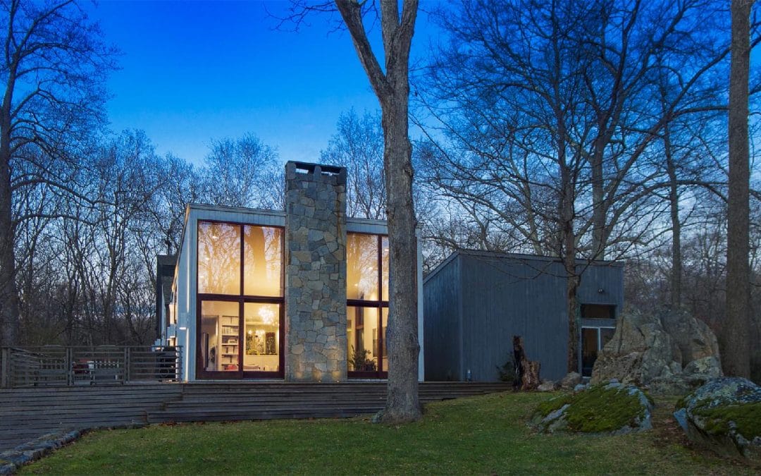 Photo of Modern Home at sunset in Wilton CT