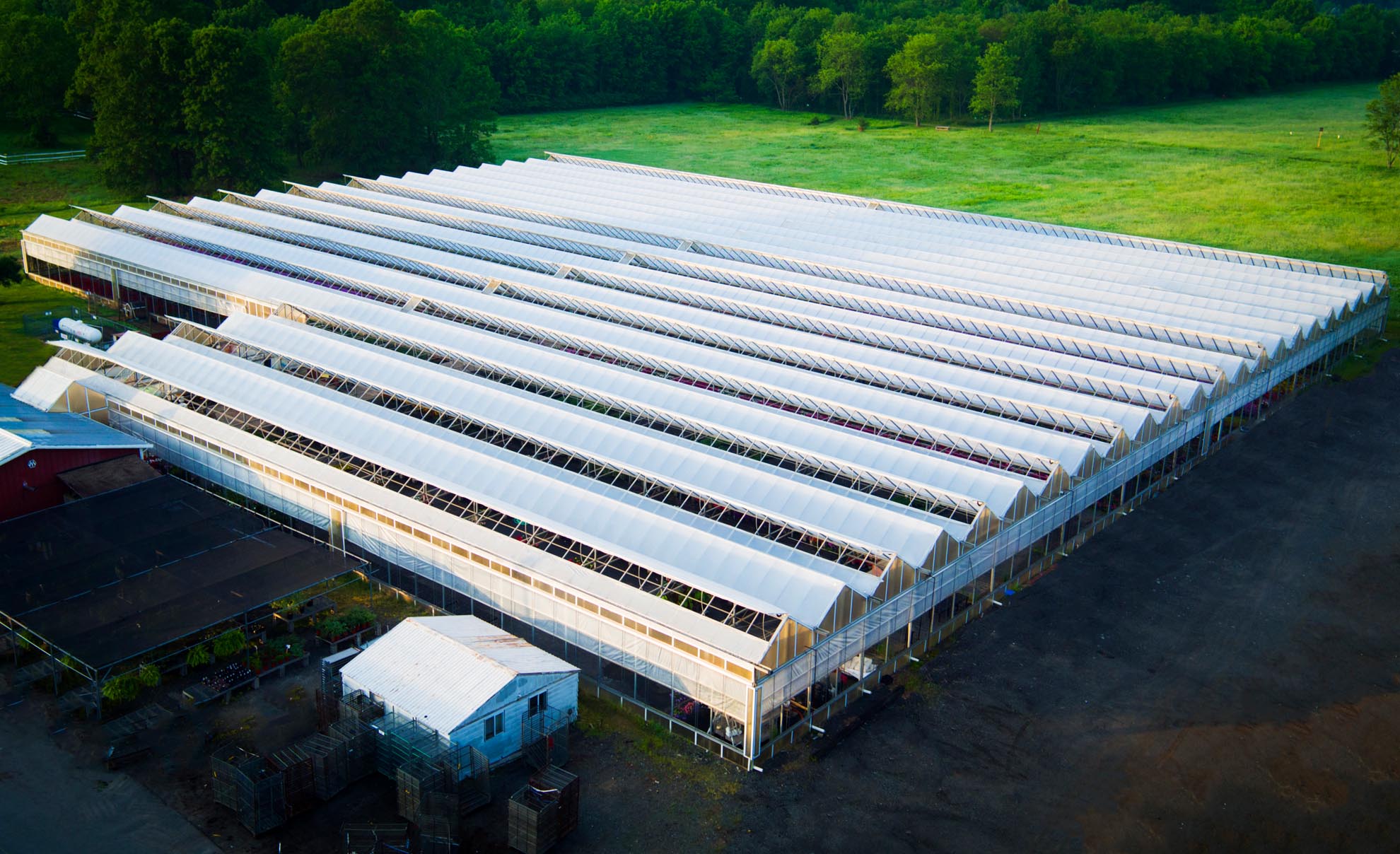 Drone photograph of green house in Boonton Township NJ