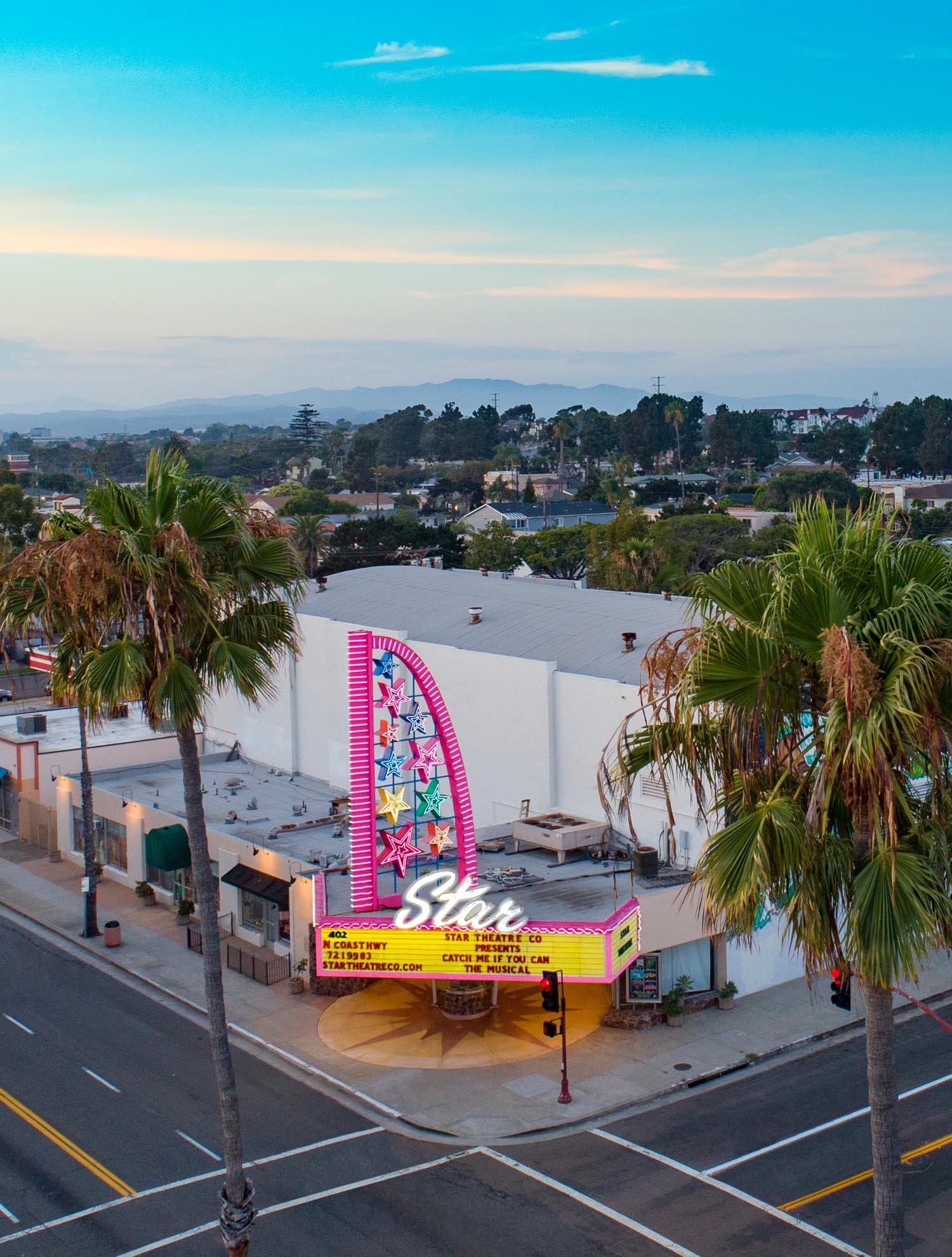Drone Photograph of Star Theatre Oceanside CA