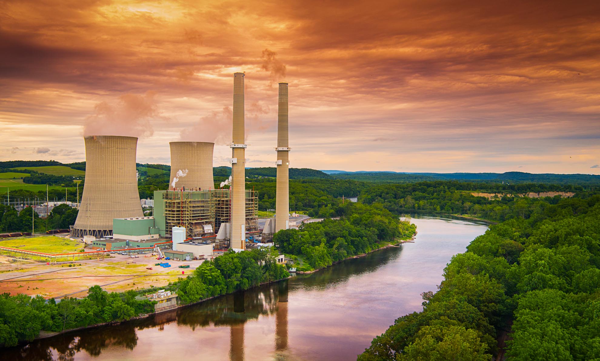 Drone Photograph of Martins Creek Power Plant PA