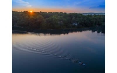 Drone Photography of Rowing Scull