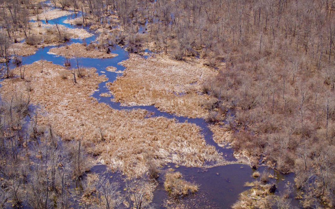 Drone photograph of Beaver Dams in Roxbury NJ