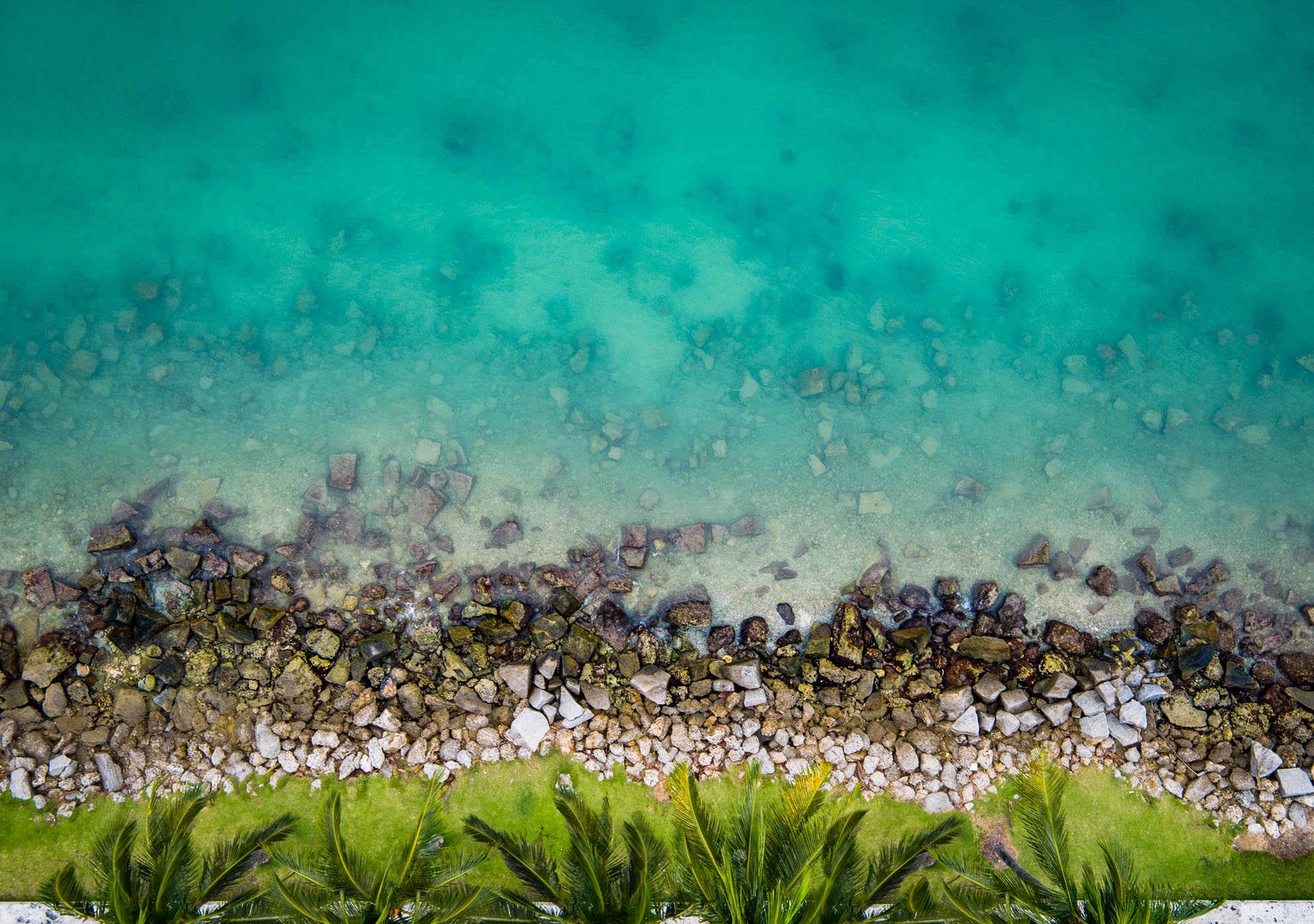 Drone Photograph of Birdseye view of Miami Beach Canal