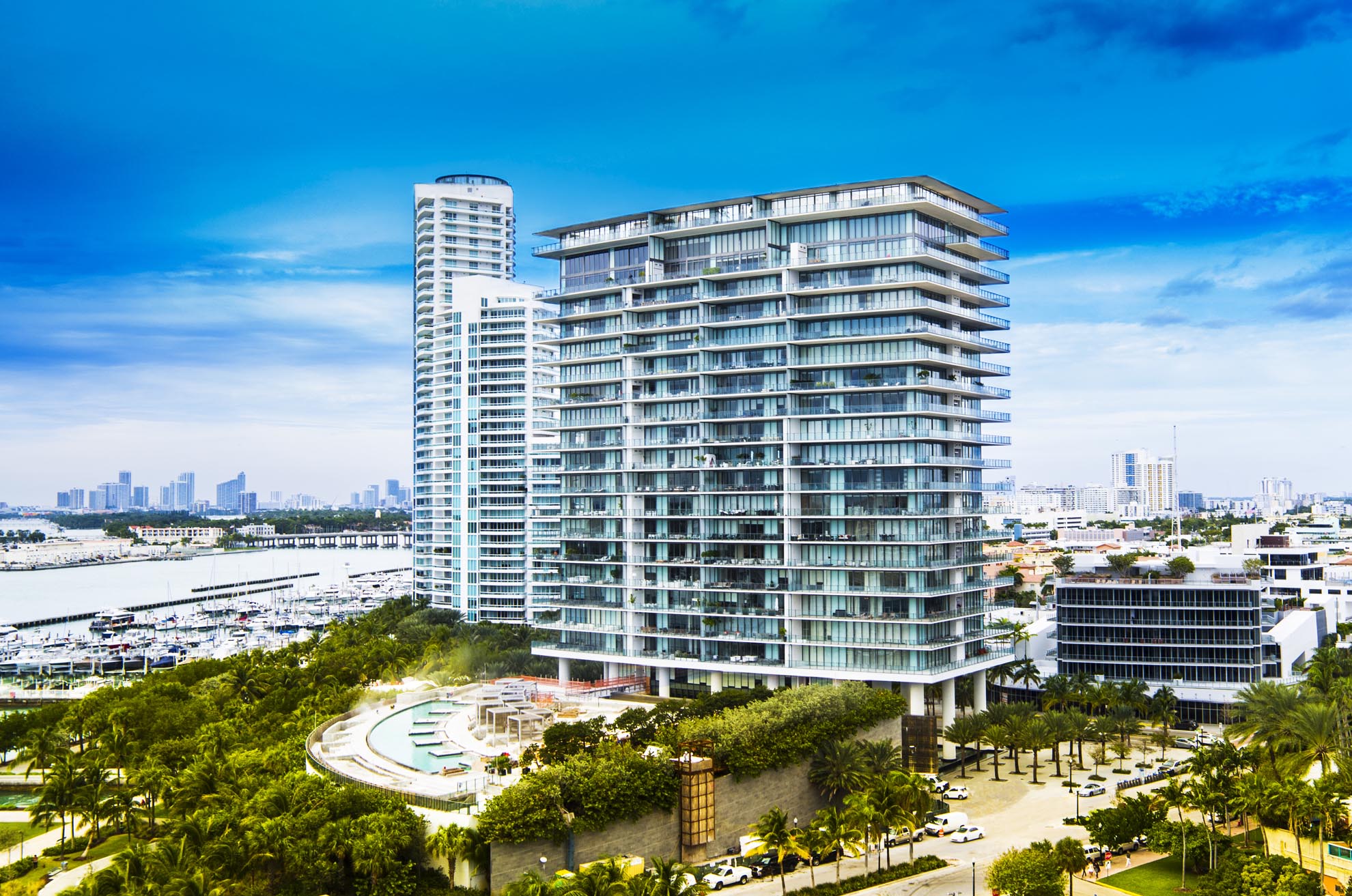 Drone photograph of Apogee Condominiums Miami Beach FL