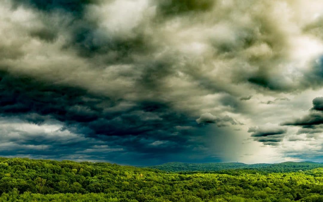 Drone Photograph of coming thunderstorm over Denville New Jersey