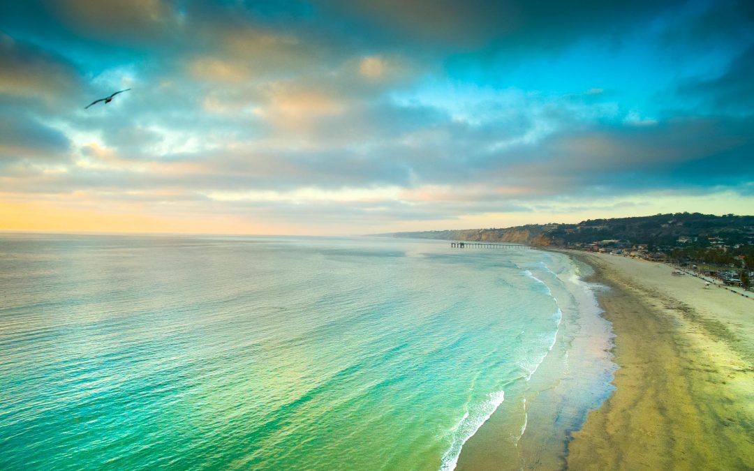 Drone Photograph of La Jolla Beach at sunset