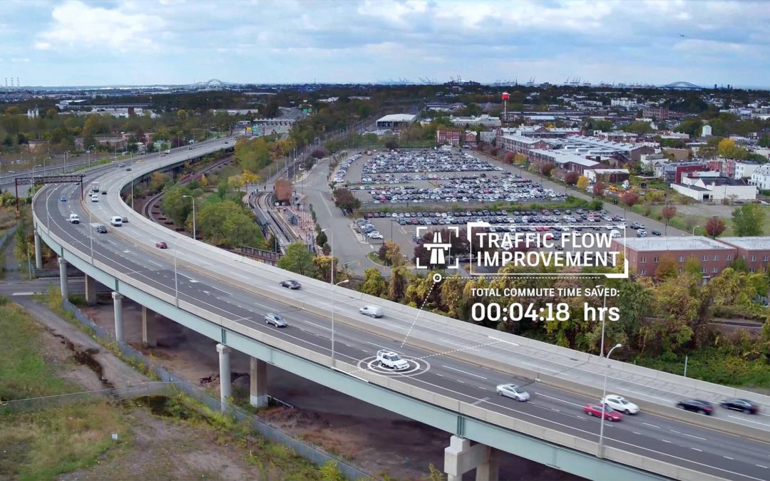 Drone Photograph of Highway through Jersey City NJ