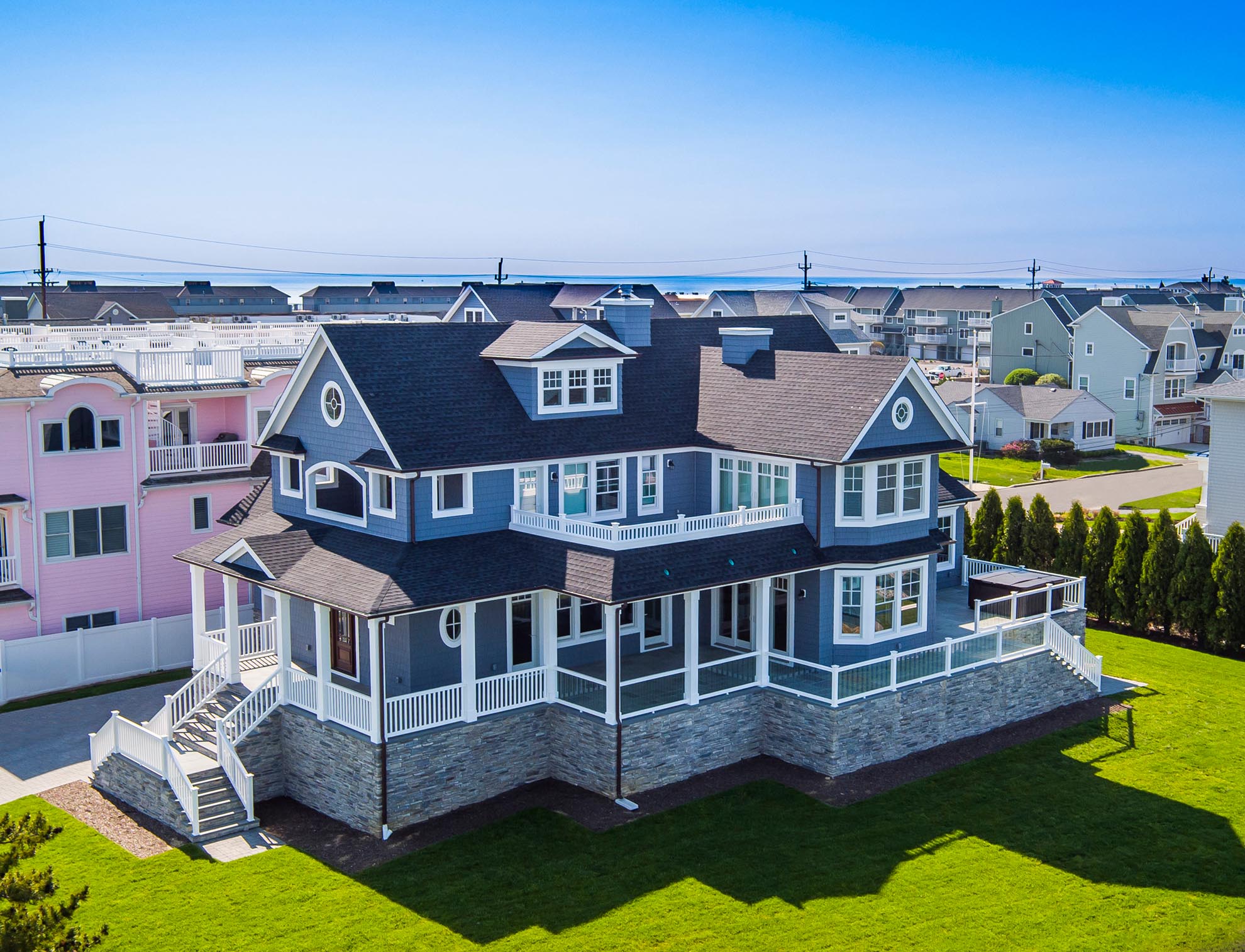 Drone Photograph of Beach Home on the New Jersey Shore