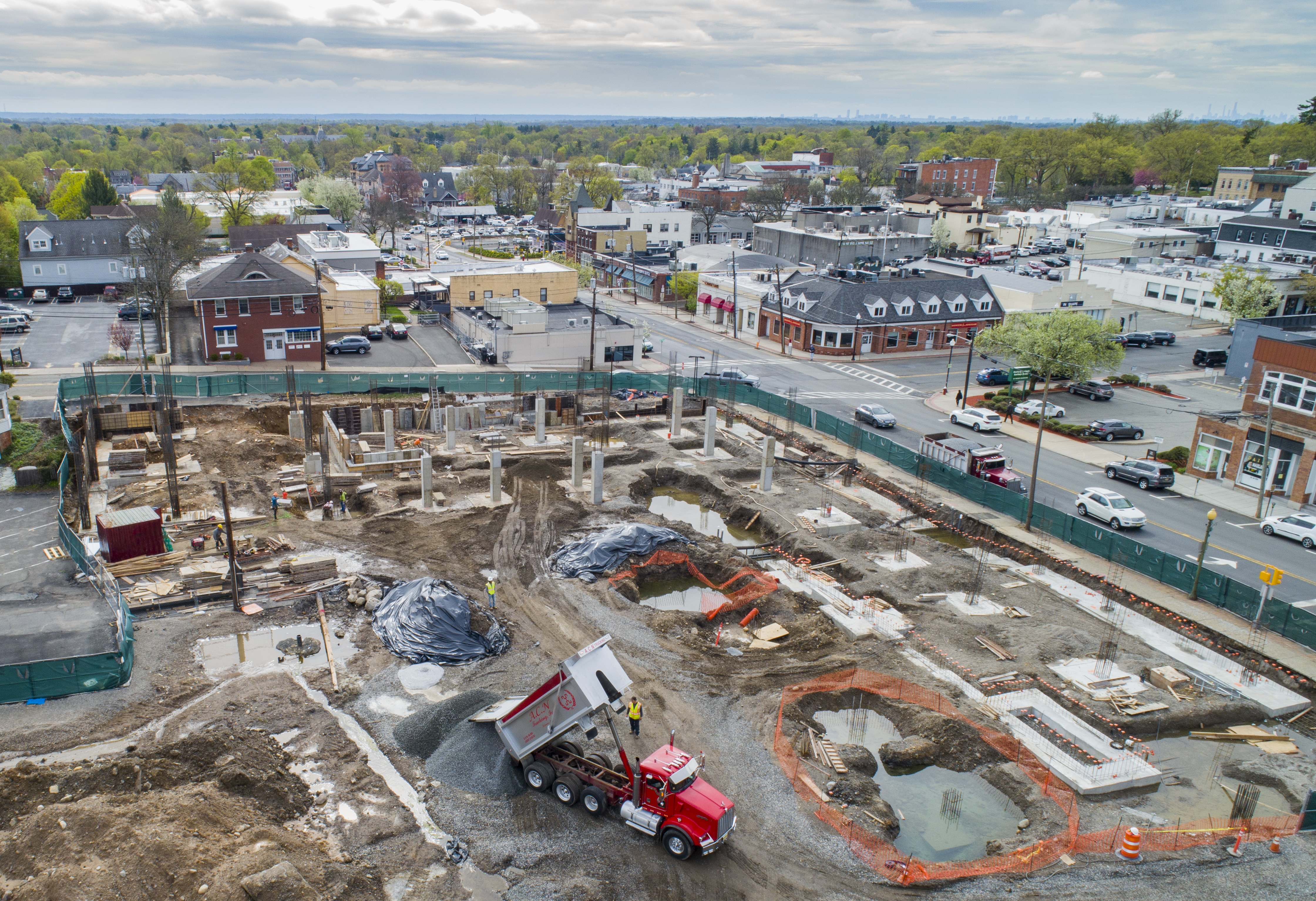 Drone Photograph of Construction Progress of Ridgewood NJ Condominium