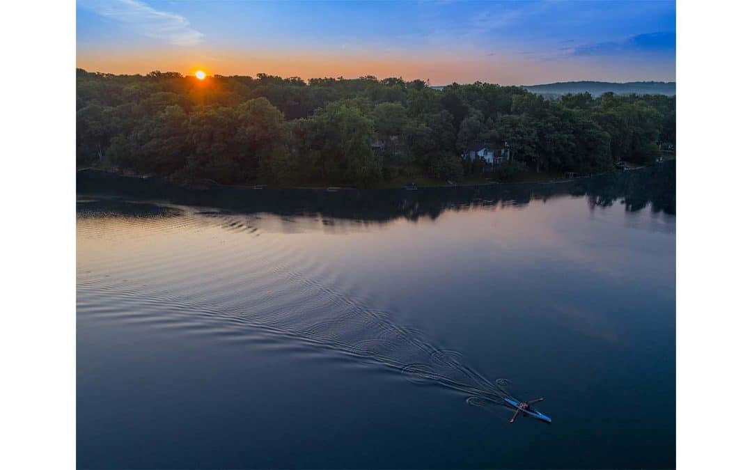 Drone Photography of Rowing Scull