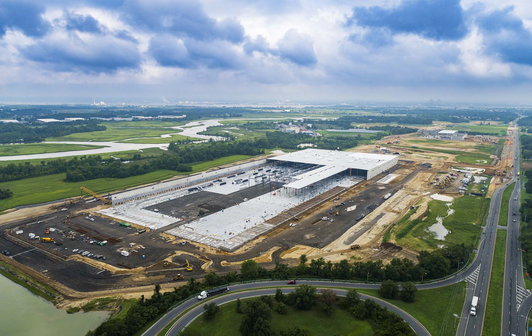 Drone Photograph of a Construction site in Logan township New Jersey