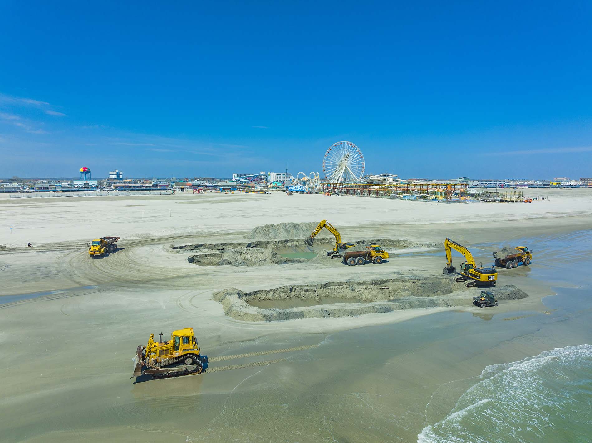 Drone Photograph of Beach reconstruction Wildwood New Jersey