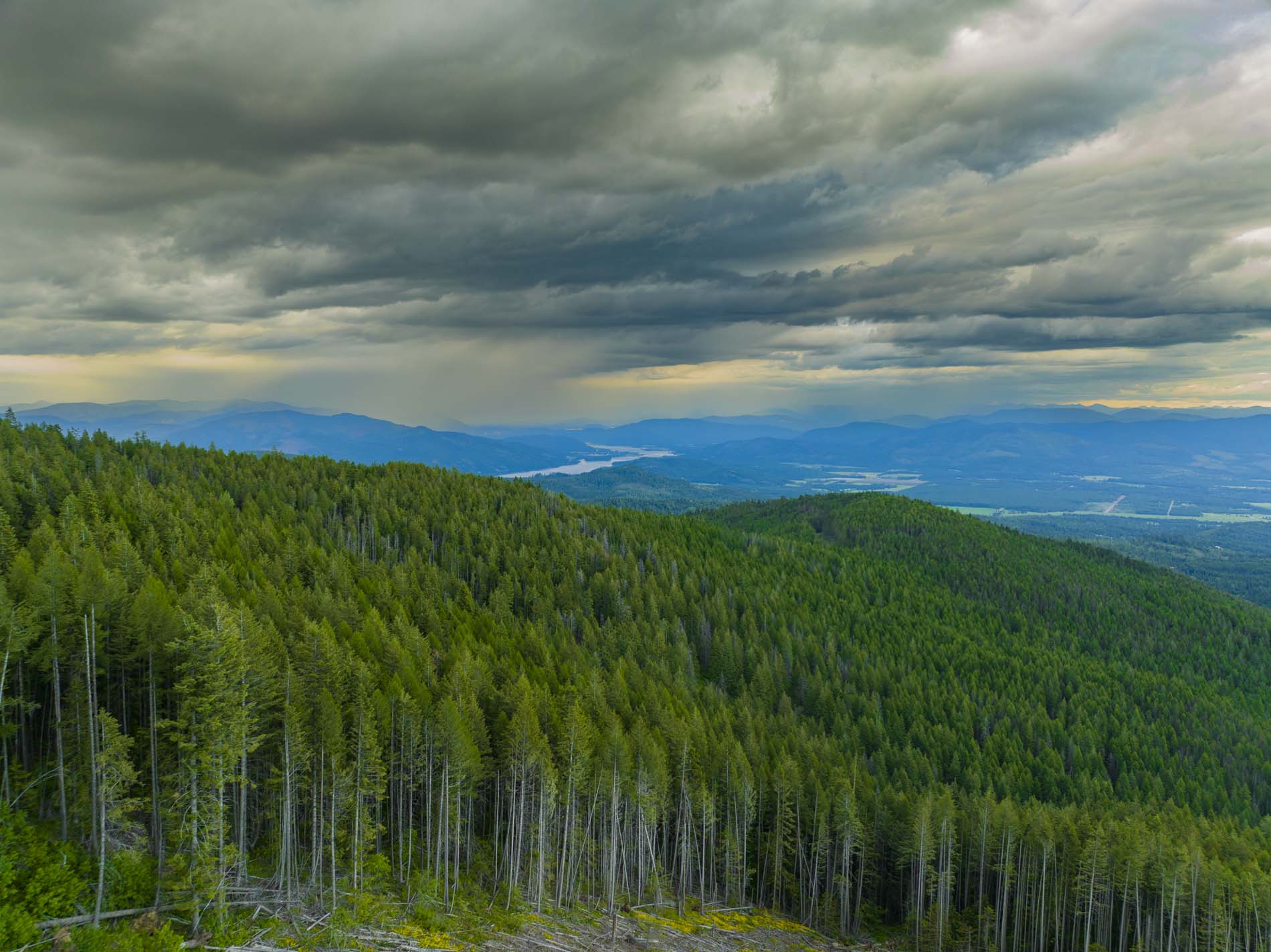 Drone Photograph of the HOODOO mountains Idaho at sunset