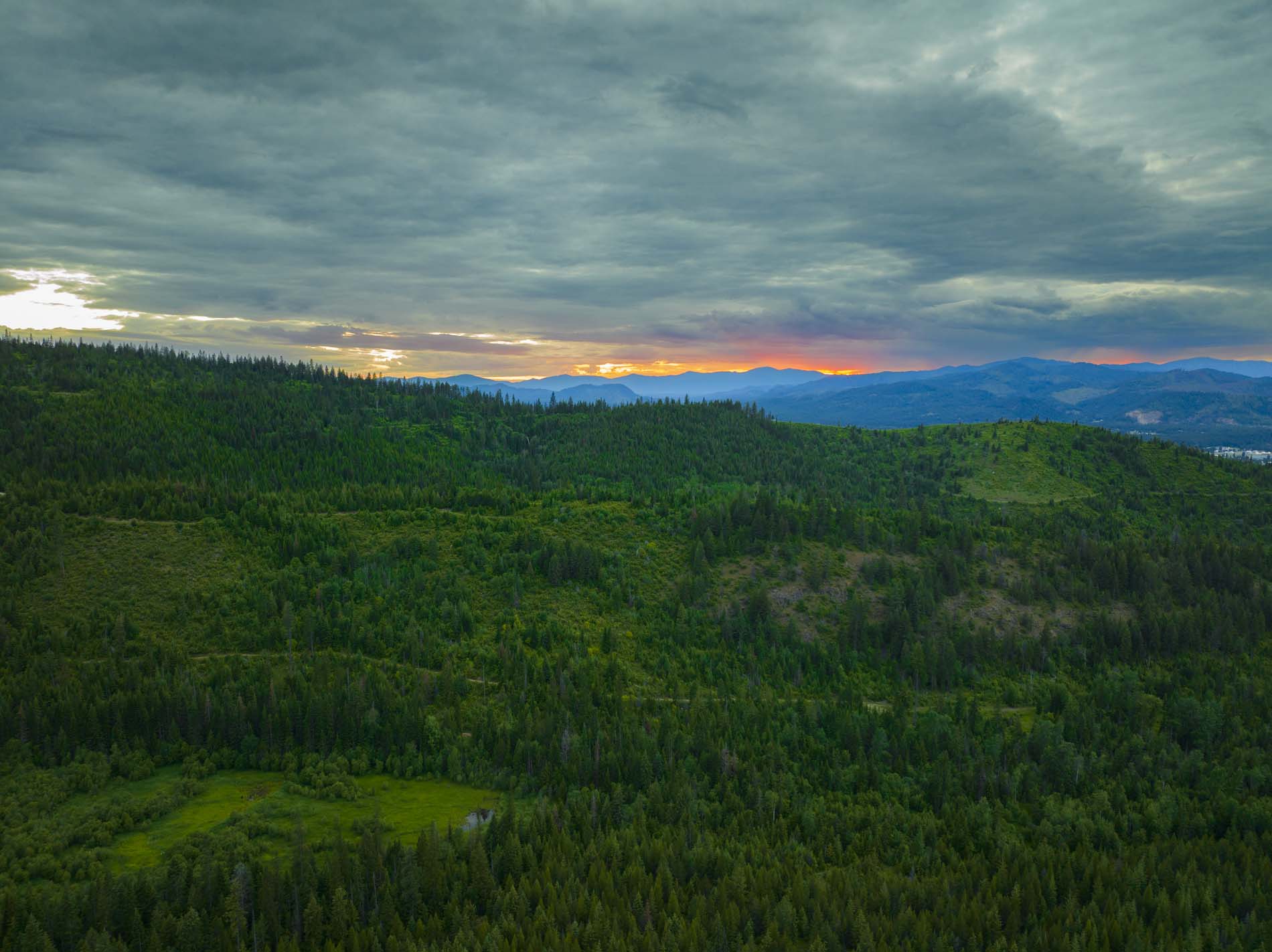 Drone Photograph of the HOODOO mountains Idaho at sunset