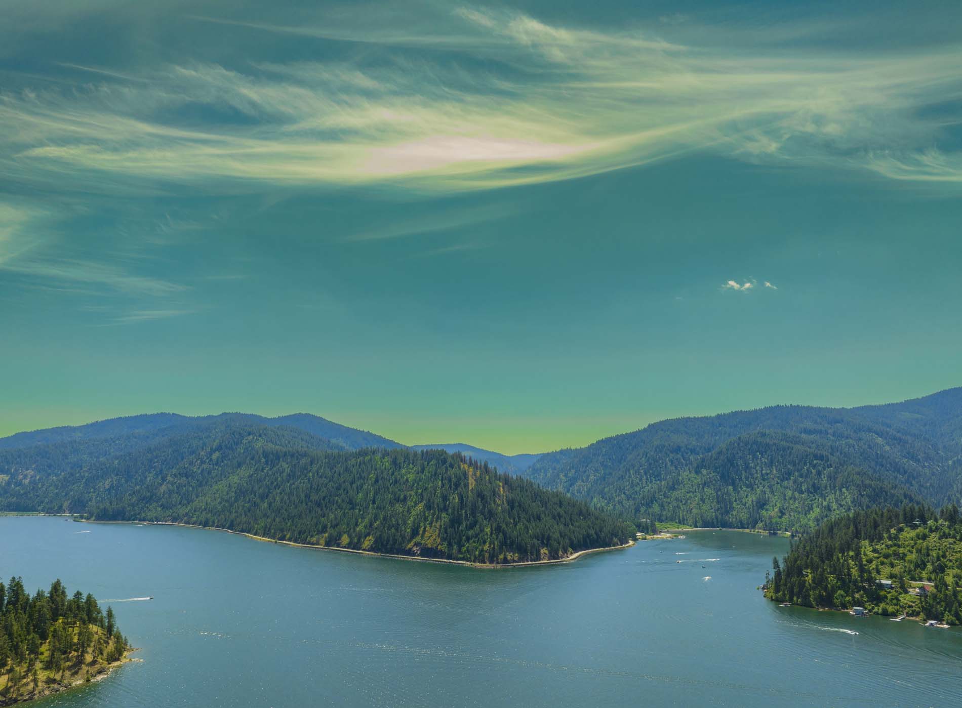 Drone Photograph of Lake Coeur d'Alene Idaho