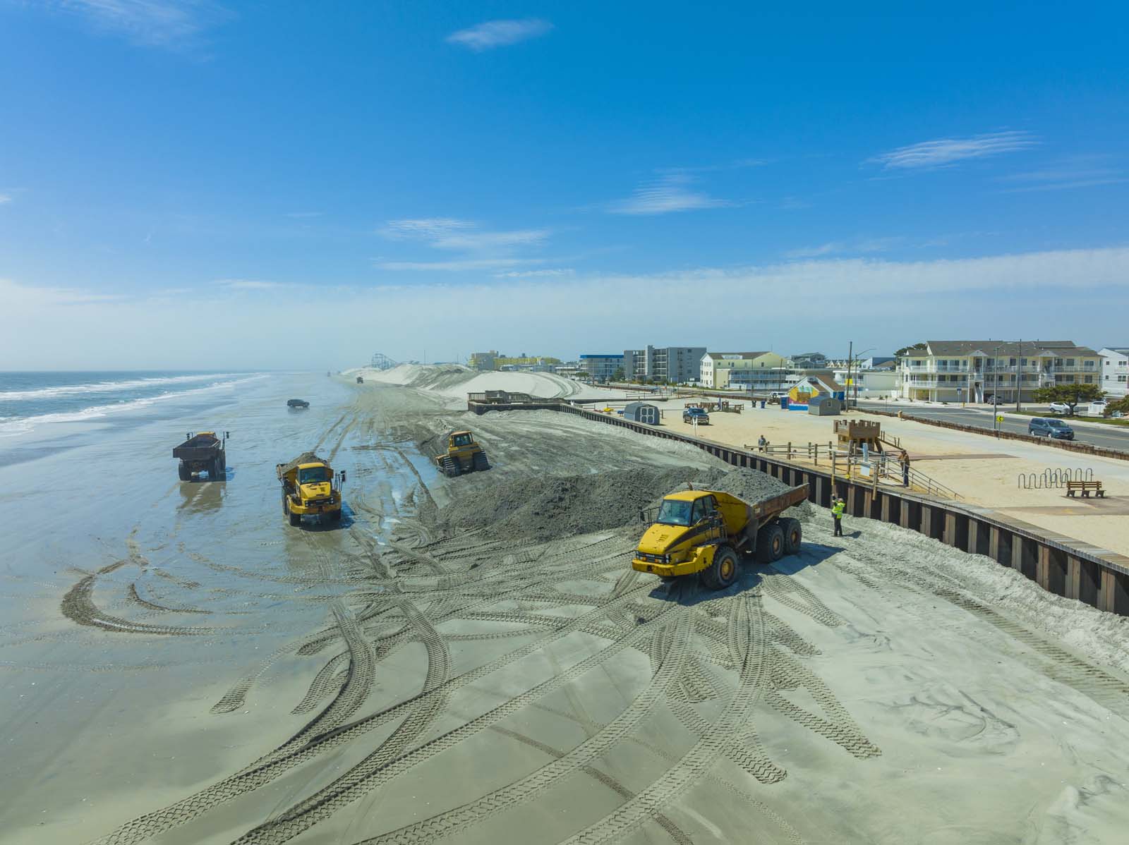 Drone Photograph of Beach reconstruction Wildwood New Jersey