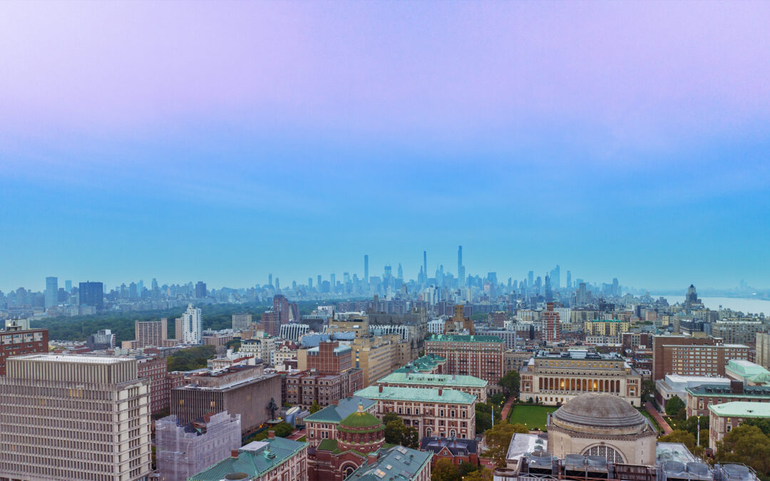 Drone photo of Columbia University in New York City