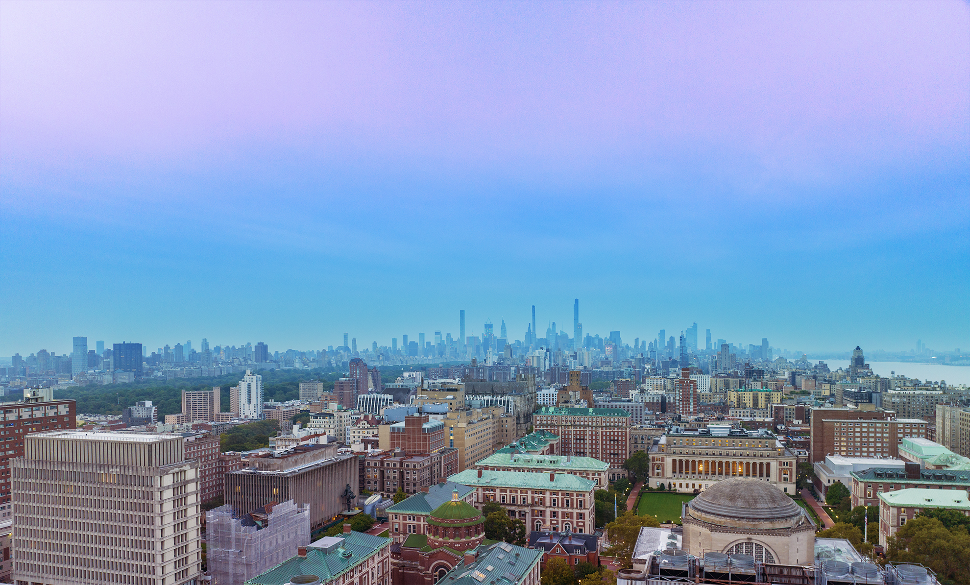 Drone photo of Columbia University in New York City