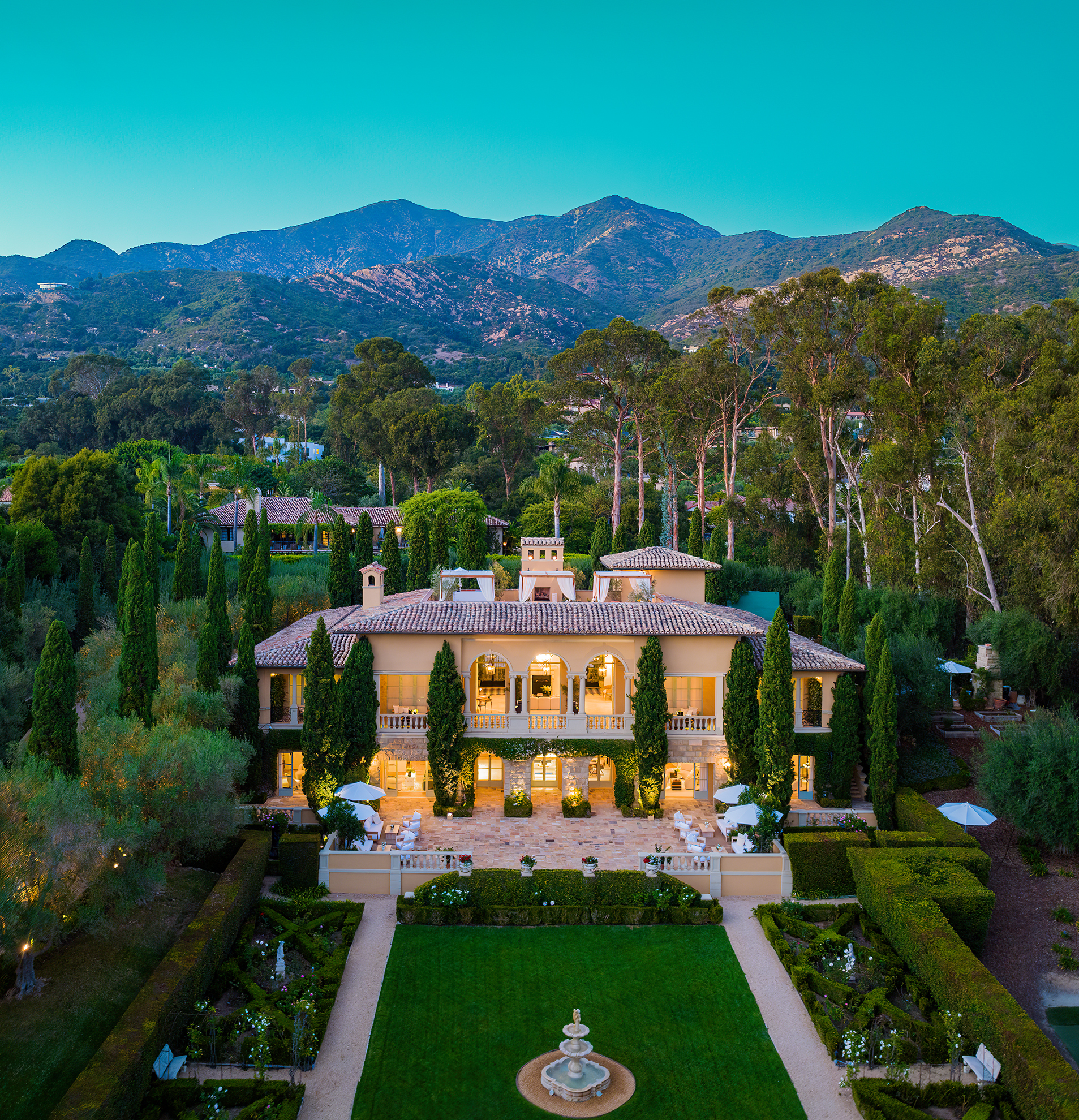 Drone photo of Residential Home at Night