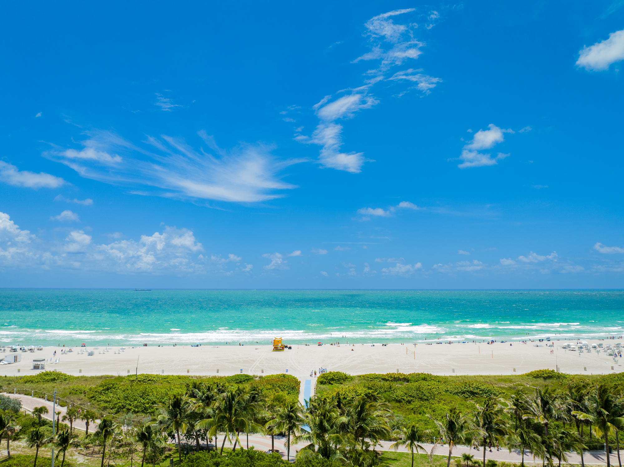 Drone Photograph of Miami Beach at midday