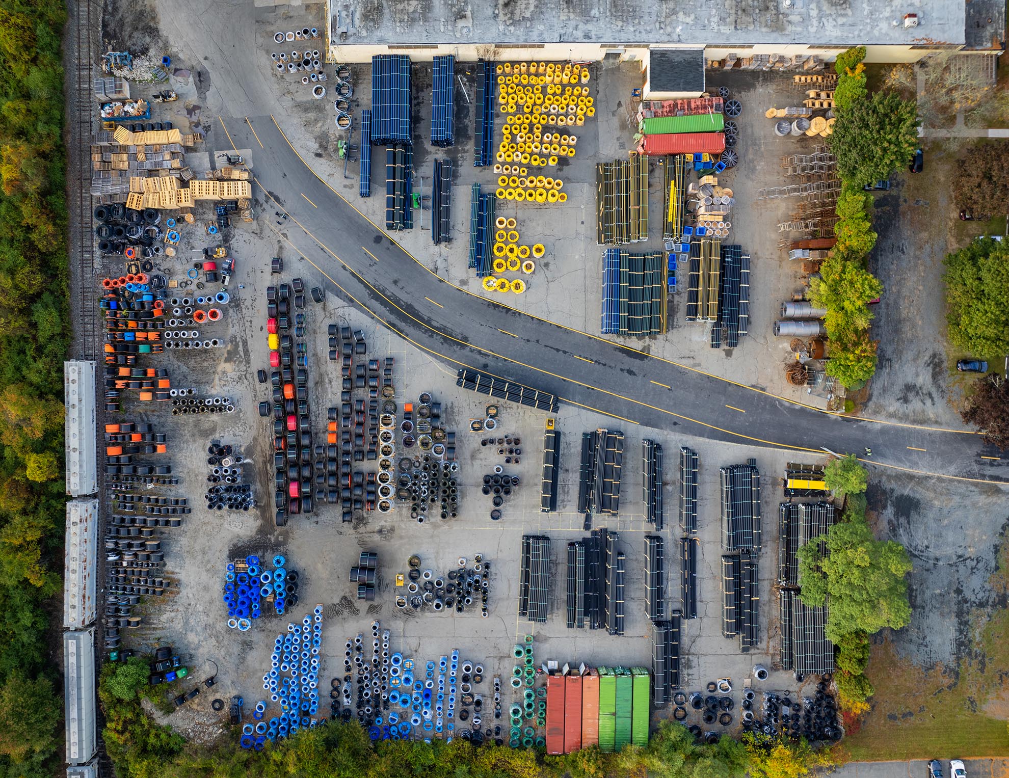 Drone photo NADIR of Infrapipe yard